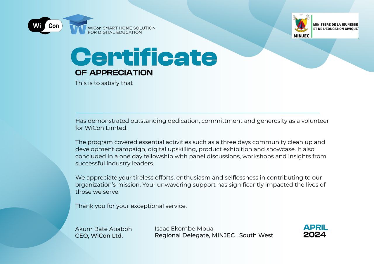 WiCon Systems Certificate